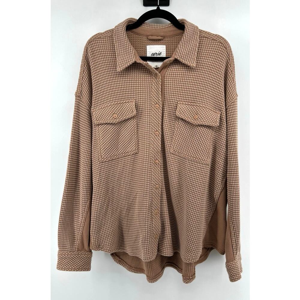 Aerie LumberJane Waffle Shirt Shacket Oversized Size L